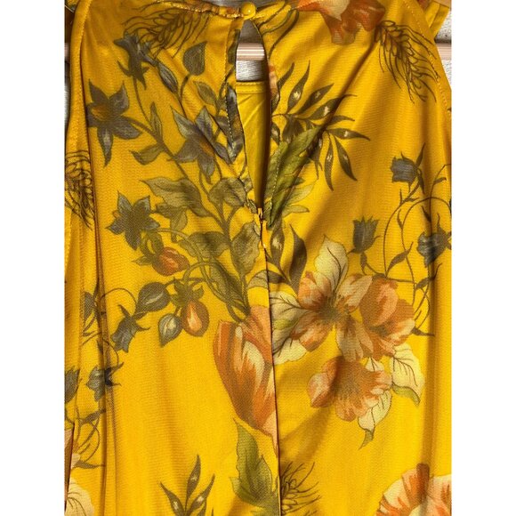 NWT Candalite Petite PXL Floral Yellow Halter Maxi Polyester Spring Summer Dress - Picture 9 of 16